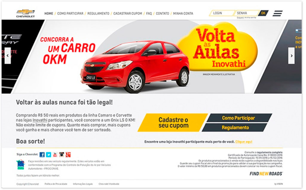 Site de campanha - Case Chevrolet