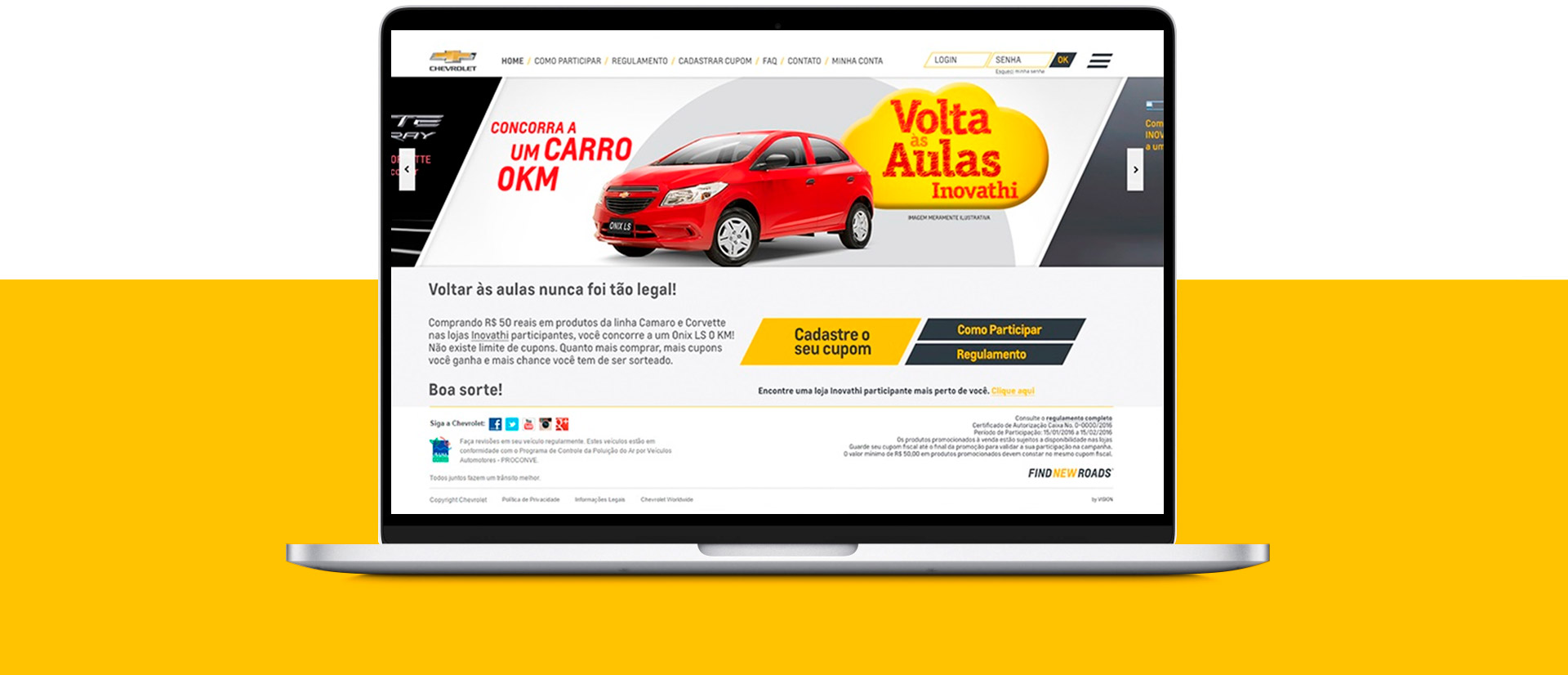 Plataforma para ação promocional Chevrolet