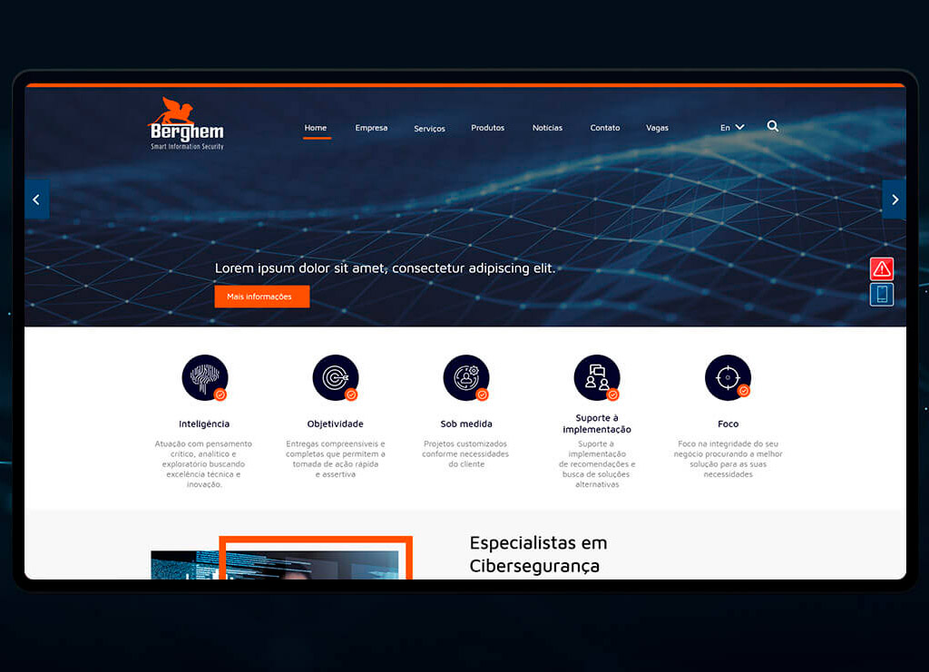 Criação de site Berghem - mobile